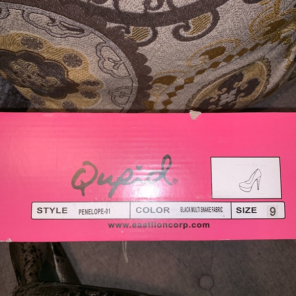 Qupid Faux Python Platform Heels - Picture 5 of 5